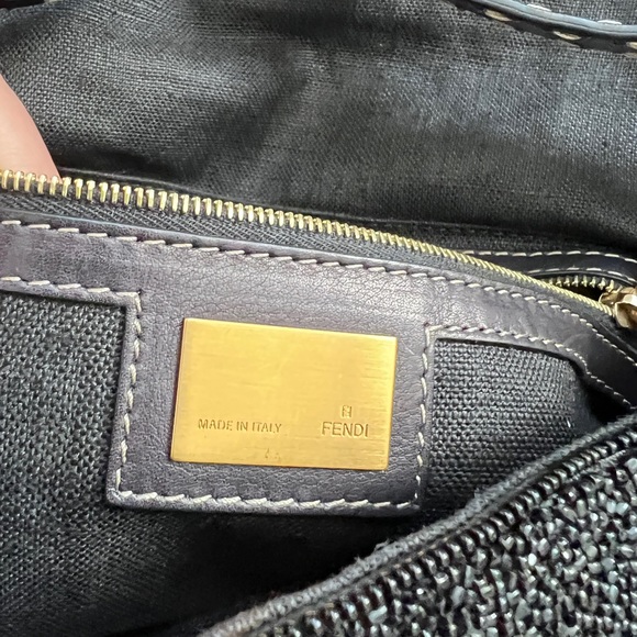 Fendi cross stitch floral beaded embroidered baguette - Picture 6 of 6